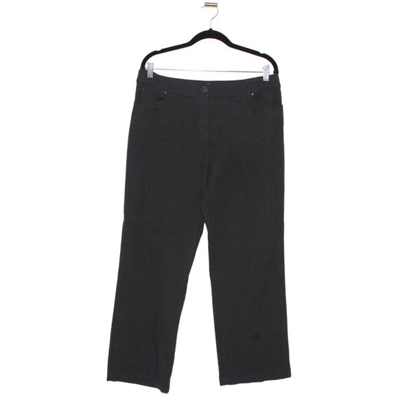 MaxMara Charcoal Gray Virgin Wool Wide Leg Ankle Length Pant Size 16 - Picture 1 of 5